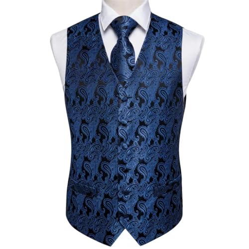 Men's Slim Fit Waistcoat and Tie Set Formal Vest with Cufflinks for Tuxedo or Wedding Occasion3