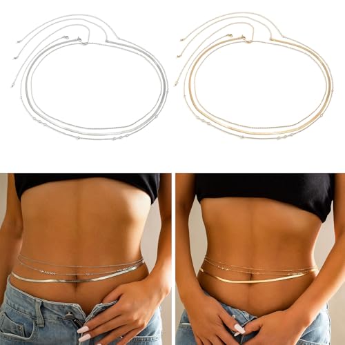 Elegant Multi Layer Snake Chain Waist Belt Fashionable Women Body Accessory for Evening Dresses and Casual Outfits3