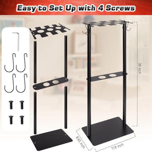 Baseball Bat Holder Stand, Free Standing Bat Rack Holds 8 Bats & 5 Balls by JUNNEE - Used condition - Image 7