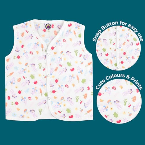 Image of Cotton Button Jhablas for New Born Baby 0-3 Months, Soft & Comfortable Vest Jablas Set, for Boys & Girls, Pack of 3, New Launch