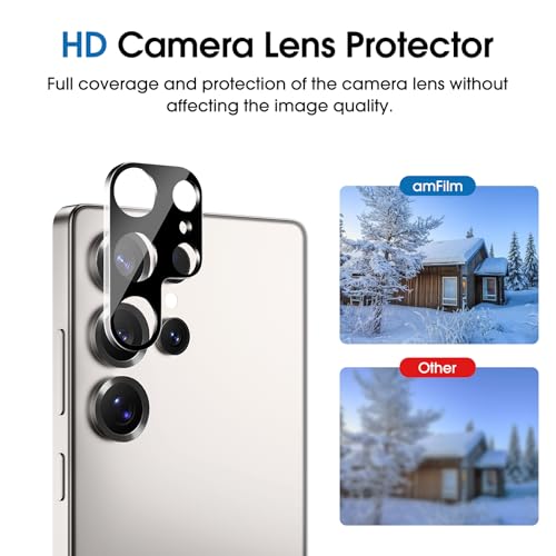 Image of amFilm OneTouch for Samsung Galaxy S24+ Plus Privacy Screen Protector 2025 | 30s Auto-Alignment, Bubble Free, Tempered Glass, 28 Anti Spy, Shatterproof, Camera Lens Protector 2+2 Pack (S25U-6.9'')