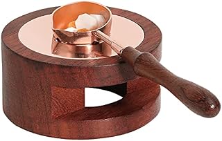 Shinowa Wax Seal Warmer, Wax Seal Kit Melting Furnace Tool with Wax Melting Spoon for Melting Wax Seal Beads or Sticks, Wax Stamp Spoon Holder for Letter Envelope Sealing, Rosewood