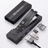 Xaterrace SSD ケース & 4in1 USB ハブ NVMe / M.2 SATA 対応 ( 2242/2260/2280 ) USB3.2 Gen2接続 10Gbps高速転送 SDカード / TFカード / USB2.0×2 / UASP対応 / ドッキングステーション
