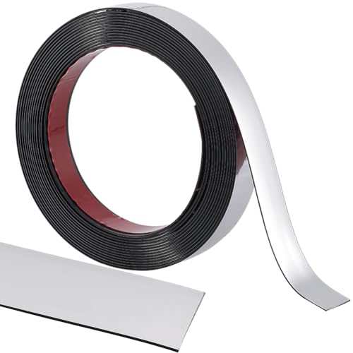 GORGECRAFT 5m*20mm Molding Trim Peel and Stick Silver Flexible Mirror Border Self-Adhesive Decorative Strip for Wall Ceiling Floor Panel Cabinet Tile Edge Corner Wardrobe Frame Moulding
