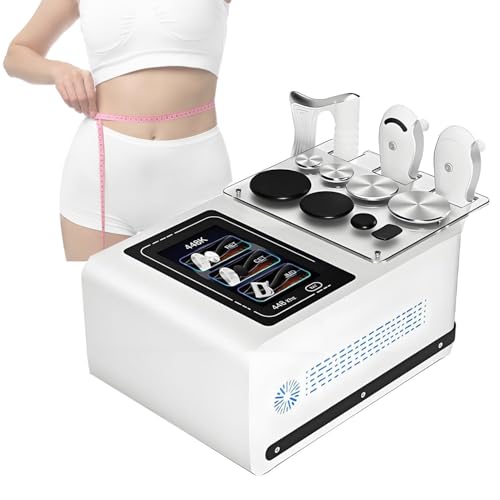 DHMYYXGS Terapia Ondas Choque Extracorpóreas Máquina,Portátil Terapia Corporal Diatermia Cet Ret,448kHz Radiofrecuencia & 3 Mangos,Tratamiento Físico Profundo,para Lifting & Pérdida Peso