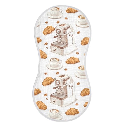 vvfelixl Baby Burp Cloths Retro Coffee Machine Baby Newborn Cotton Burping Cloths Set Babys Washcloths 4 Pack