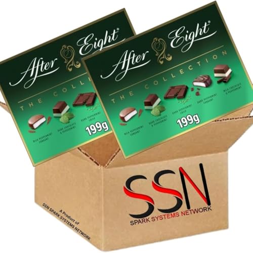 After Eight Dark & Milk Peppermint Mint Chocolate Box, 199g (Pack of 1)