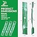 POSEAGLE 3 Pack GY20852 Lawn Mower Blades with Blade Nuts for John Deere D140 E160 E170 S140 S160 S170 LA140 LA145 Z355 Replaces John Deere 48 inch Mower Blades GX21785 AM141035 AM137757 High Lift