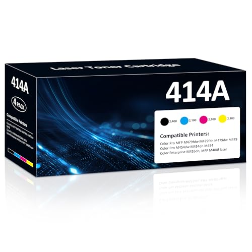 Aililiya 414A Toner Cartridges 4 Pack 414A Toner with Chip Compatible