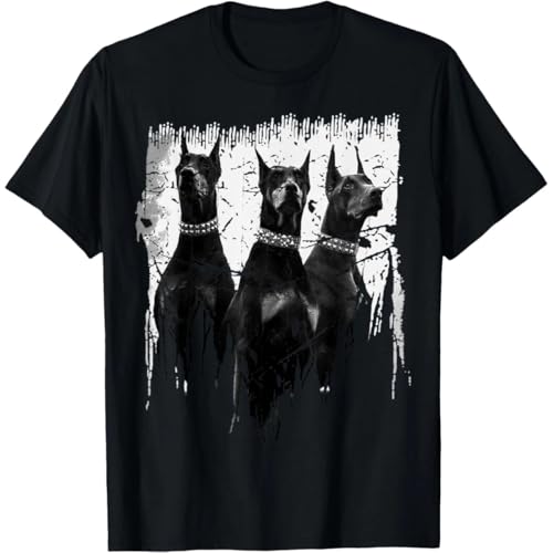 HTRWSNVX Doberman Pinscher Black and White Dog Lovers Gift Unisex T-Shirt Black XL