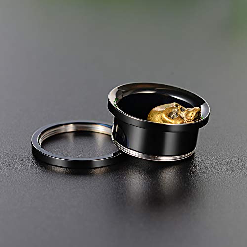 Cooear 1 Pair Ear Gauges Piercing Black Ear Tunnels Skull Plugs Stainless Steel Screw Earrings. #TOP2