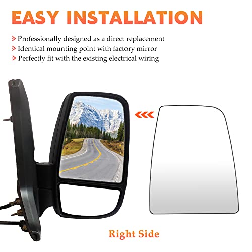 Passenger Right Side Upper Rearview Convex Heated Mirror Glass With Rear Holder For 2015-2022 Ford Transit-150 250 350 Hd Ck4Z17K707B Ck4Z17K707D #TOP2