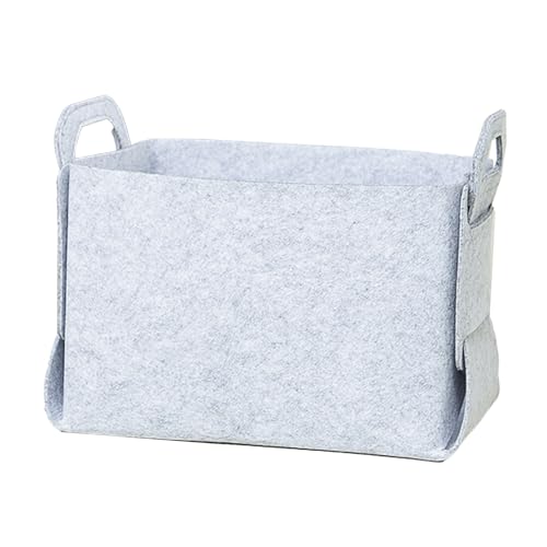 plplaaoo Cesto di stoccaggio in feltro di grande capacità bidone di stoccaggio in feltro pieghevole con manici di trasporto per organizzatori di armadio per la biancheria materiale in (Grigio)