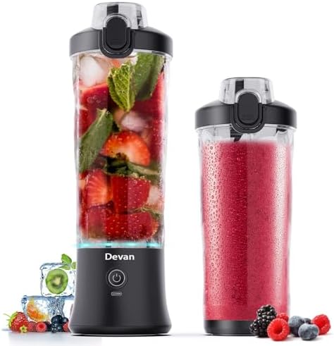 Portable Blender, Shakes and Smoothies Waterproof 20 oz BPA Free ...