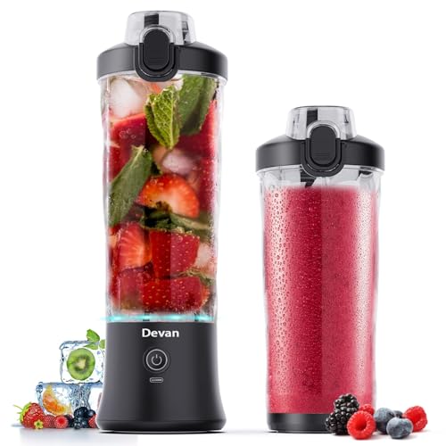 Portable Blender, Shakes and Smoothies Waterproof 20 oz BPA Free Blender Cup and a Travel Lid....