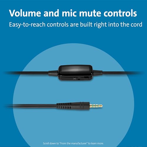 Image of Kensington Hi-Fi 3.5mm Headphones with Mic & Volume Control Button (K33597WW)