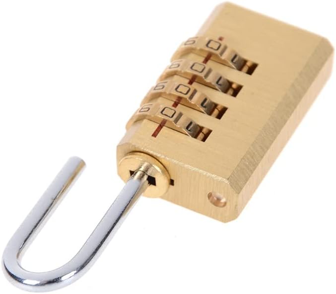 1pc Brass Mini 4 Digits Number Password Code Lock Combination Padlock Pad Resettable for Travelling Bag Door 6cmx2cmx1cm