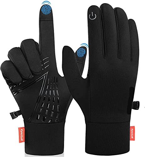 LONUO Gants d'hiver pour Homme et Femme - Gants d'hiver - Gants de Course - Gants de Cyclisme - Gants de Fitness - Jogging Noir Cover