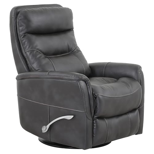 Parker Living Gemini - Flint Swivel Glider Recliner Chair with 90% Polyester, 10% PU Upholstery, Comfortable Nursery Recliner, Nursing Armchair with Smooth Reclining