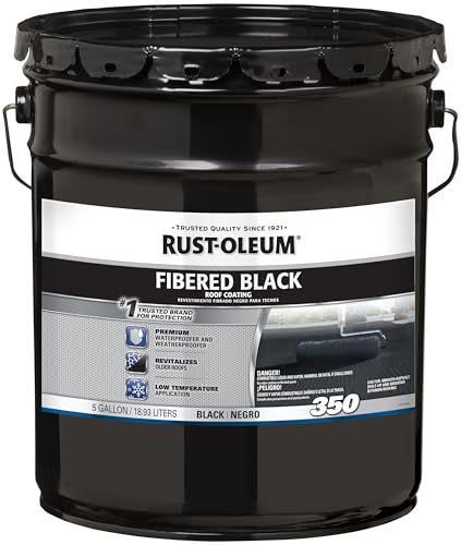 Rust-Oleum 350 Fibered Black Roof Coating, 5 Gallon