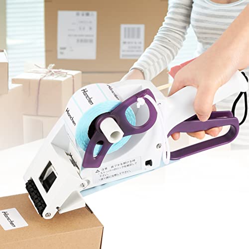 Hanchen Label Applicator, Portable Barcode Applicator Gun Manual Label Applicator Round Square Flat Bottle Labeling Machine Hand Held Sticker Labeler for 1” 3” Label Core