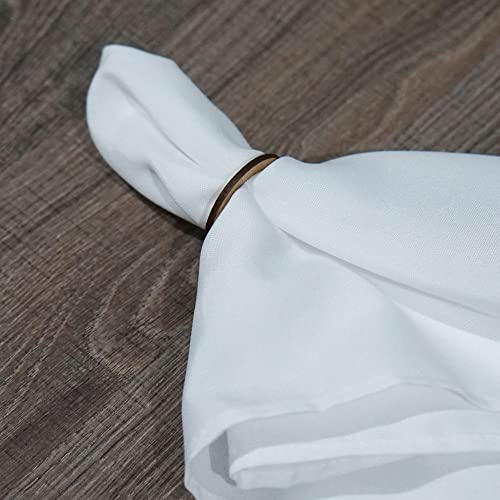 Kit 50 Peças Guardanapo Tecido Oxford Liso Branco com Bainha para Mesa Buffet