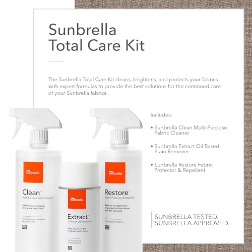 Sunbrella Total Care Kit | Clean, Protect & Restore Fabric & Upholstery | Fabric Cleaner, Stain Remover, and Protector Bundle | 16 fl oz / 5 fl oz