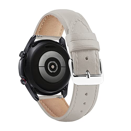 Image of ACM Watch Strap Leather Belt 20mm Compatible with Noise Noisefit Nova Smartwatch Casual Classic Band White