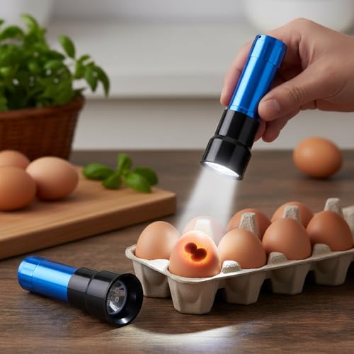 Dranvosk Egg Candler Candling Light Egg Development Tester Flashlight for Chicken Duck and Goose Eggs 2PCS(Blue)