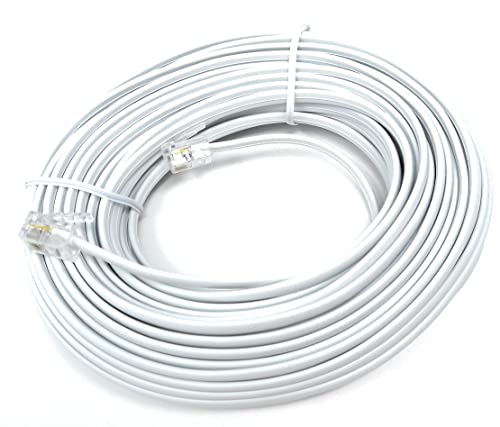 DRUT 15m RJ11 to RJ11 Telephone Landline Cable ADSL (6P4C) Flat Lead High Speed BT Internet Broadband Male to Male Router - Image 2