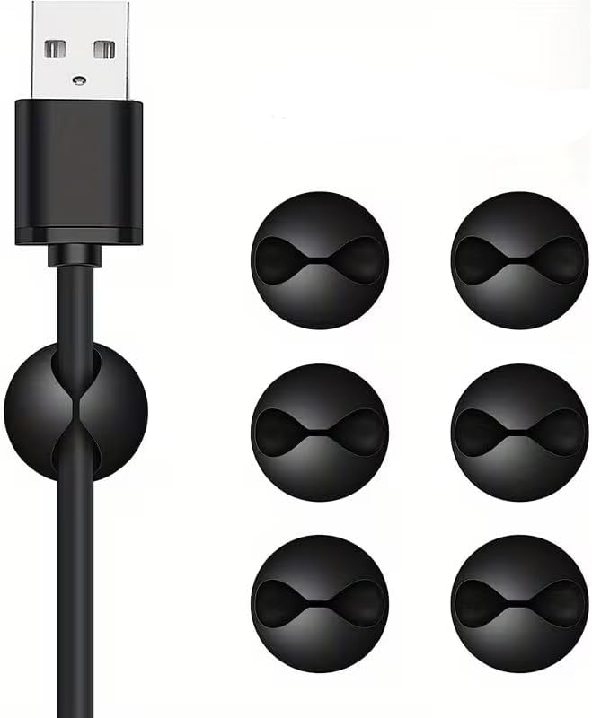 6pcs 6 Pcs Desktop Cable Managers Cable Clips, Cord Holder for Desk, Adhesive Cable Organizer, White, 6Pcs