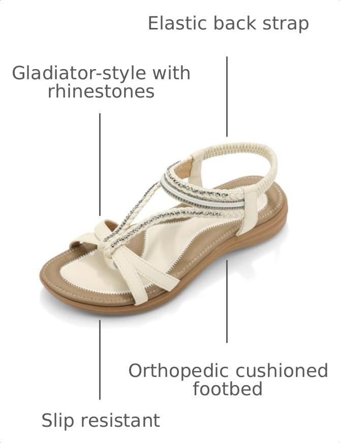 Image of UBFEN Womens Bohemian Flat Sandals