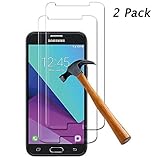 [2-Pack] SKTGSLAMY for Galaxy J3 2018 Tempered Glass Screen Protector, Galaxy J3 V J3V (3rd Gen) Screen Protector, Anti-Scratch, Anti-Fingerprint, Bubble Free, Lifetime Replacement Warranty (Clear)