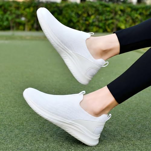 Image of TIOSEBON Women's Walking Tennis Shoes Knit Comfortable Slip on Breathable Mesh Lightweight Sneaker