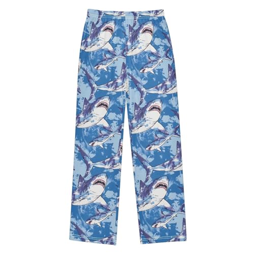 Shark Pajamas Bottoms with Pockets Comfy Pjs Sleepwear Elastic Waistband Pajamas Pants Lounge Pants for 6-14 Years
