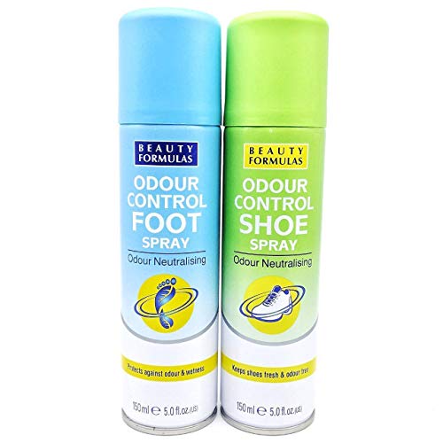 Beauty Formulas Odour Control Shoe Spray & Foot Spray 150ml Cans. Antibacterial & Anti-fungal