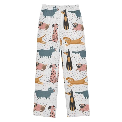 Boys' Pants Dogs Pug Doberman Dachshund Dot Long Bottoms Jogger Pants Elastic Waist Trousers with Pockets S-XL