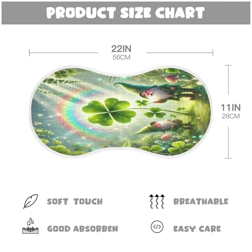 Gnomes St Patricks Clover Baby Burp Cloths Cotton Burp Clothes Absorbent Muslin Burp Cloths Soft Burp Cloth Rags for Newborn Girl Unisex Boy 1 Pack 22x11 Inches2