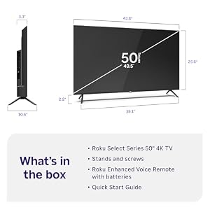 Roku Smart TV – 50-Inch Select Series, 4K HDR TV – Roku TV with Roku Remote – Flat Screen LED Television with Wi-Fi for Streaming Live Local News, Sports, Family Entertainment — photo 5 of 6