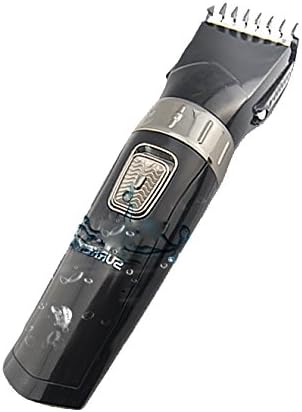 Сиде view of the Surker HC-7098 hair clipper with an adjustable limit comb attached, demonstrating the length setting mechanism.