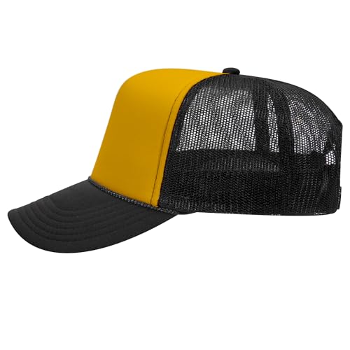 Image of OTTO Polyester Foam Front 5 Panel High Crown Mesh Back Trucker Hats in 97, Bulk, Wholesale