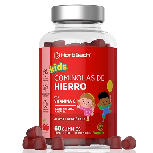Hierro y Vitamina C Gominolas para Niños | Fuente de Energía, Apoyo al Sistema Inmunitario y Defensas para Niños | Vegano | Iron Supplement for Kids | de Horbaach