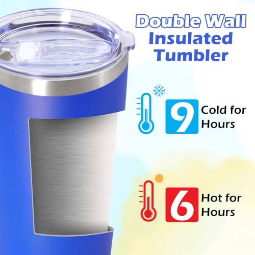 Image of 20oz Tumbler Insulated Tumblers Vacuum Coffee Mug with Lid Dark Blue 1Pack