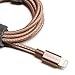 [Apple MFi Certified] Tera Grand Lightning to USB Braided Cable with Aluminum Housing 4 Ft Rose Gold iPhone 7 Plus 7 6 Plus 6 5s 5c 5 iPad Air 1/2 Mini 1/2/3 iPad 4th gen iPod 5th gen iPod nano