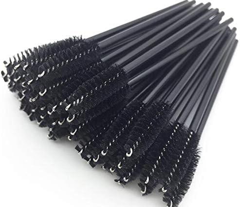 50 Pcs Eyelash Brushes Makeups Brushes Disposable Mascara Wands Applicator Eye lashes Cosmetic Brush Maquiagem Makeup Tool (black)