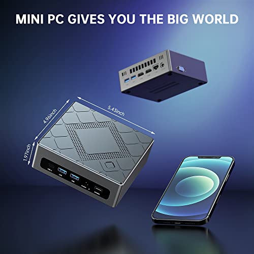 Mini Pc Windows 11 Pro, Intel I7 10710U (Up To 4.70 Ghz) Mini Computers 16Gb Ram 512Gb Nvme Ssd, 6 Cores 12 Thread Small Desktop Computers Wifi 6/Bt 5.2/Usb 3.0/4K Hdmi/Vga, Support Auto Power On #TOP6