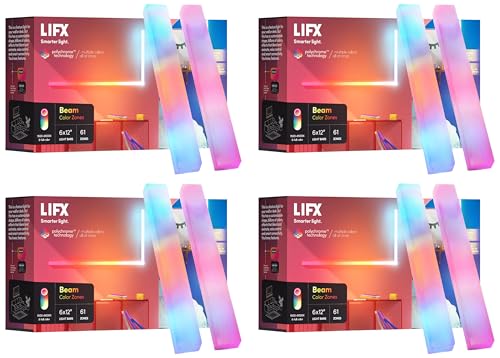 Image of LIFX Beam Smart Light Bar 6 Piece Kit (L3BEAMKITUS), Multicolor, 6 Count, 33 Watts (Pack of 4)