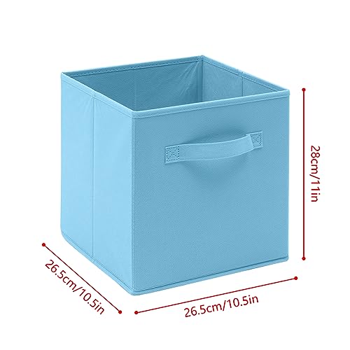 BonChoice Foldable Storage Cubes Boxes with Handle for Home Organization, Fabric Wardrobe Storage Box Organizer Basket Bins for Clothes Toys Towels, Collapsible&Durable (2, Blue) - Image 6