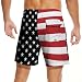 Qoekrfu American Flag Swim Trunks for Men Lightweight Quick Dry 5'' Board Shorts with Liner for Beach Theme Party Outfit(Flag-L)