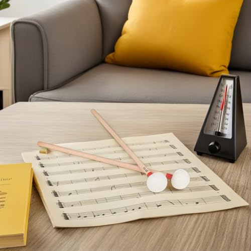 Cabilock 4pièces Lot de Baguettes de Timbales Feutre Blanc Manche Bois pour Percussion Accessoires pour Xylophone et Carillon – vue 5